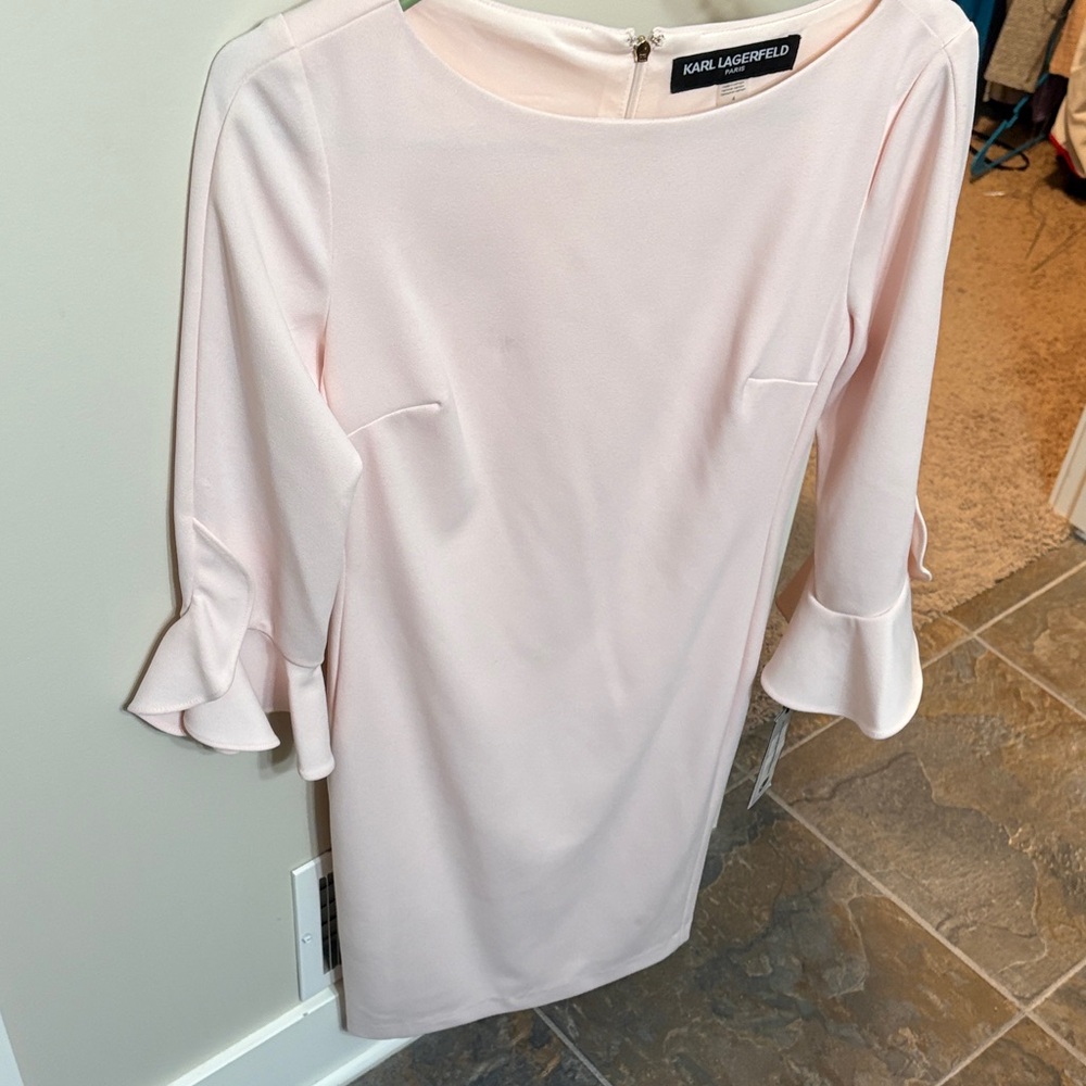 Karl Lagerfeld Light Pink dresswith Ruffle Cuffs